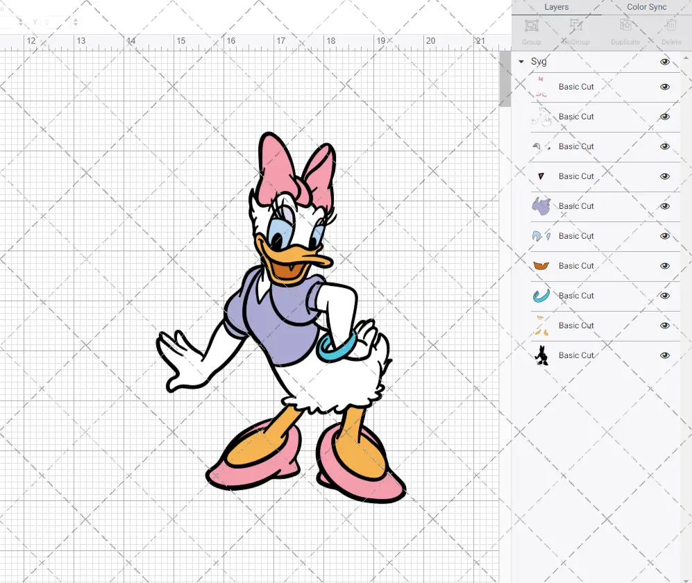 Daisy Duck 002, Svg, Dxf, Eps, Png SvgShopArt