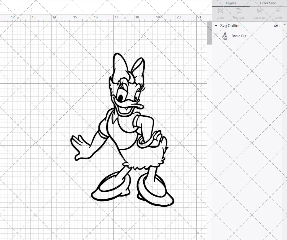 Daisy Duck 002, Svg, Dxf, Eps, Png SvgShopArt