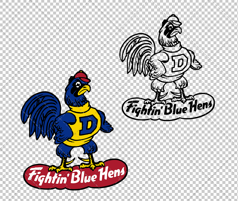 Delaware Blue Hens 1965, Svg, Dxf, Eps, Png - SvgShopArt