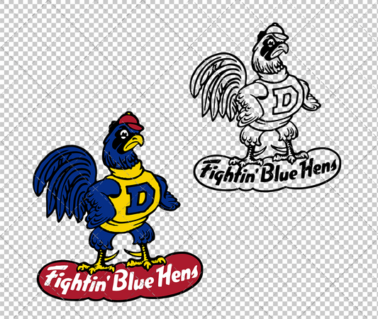 Delaware Blue Hens 1965, Svg, Dxf, Eps, Png - SvgShopArt