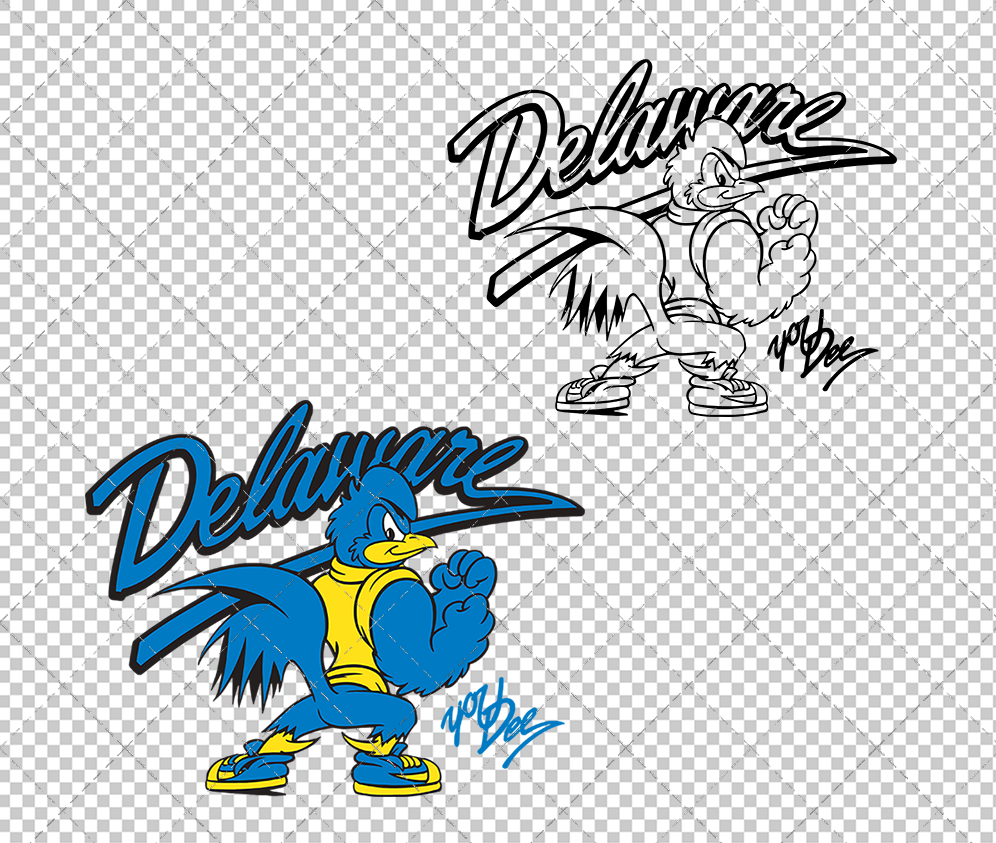 Delaware Blue Hens Mascot 1999, Svg, Dxf, Eps, Png - SvgShopArt
