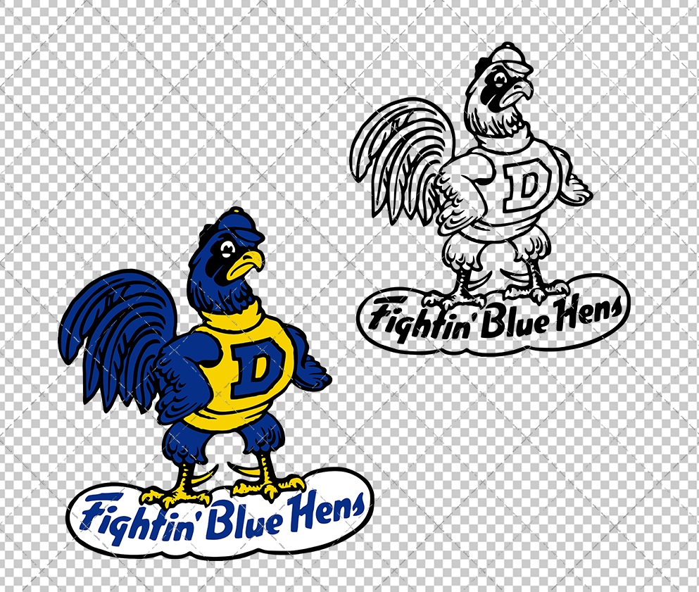 Delaware Blue Hens Secondary 1967, Svg, Dxf, Eps, Png - SvgShopArt