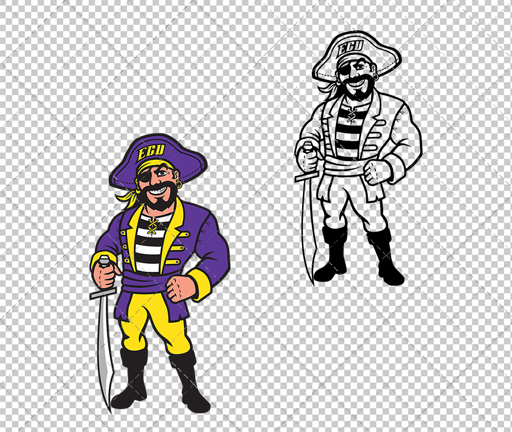 East Carolina Pirates Mascot 2008, Svg, Dxf, Eps, Png - SvgShopArt