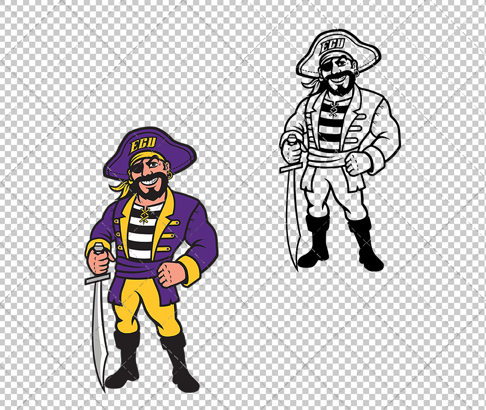 East Carolina Pirates Mascot 2009, Svg, Dxf, Eps, Png - SvgShopArt