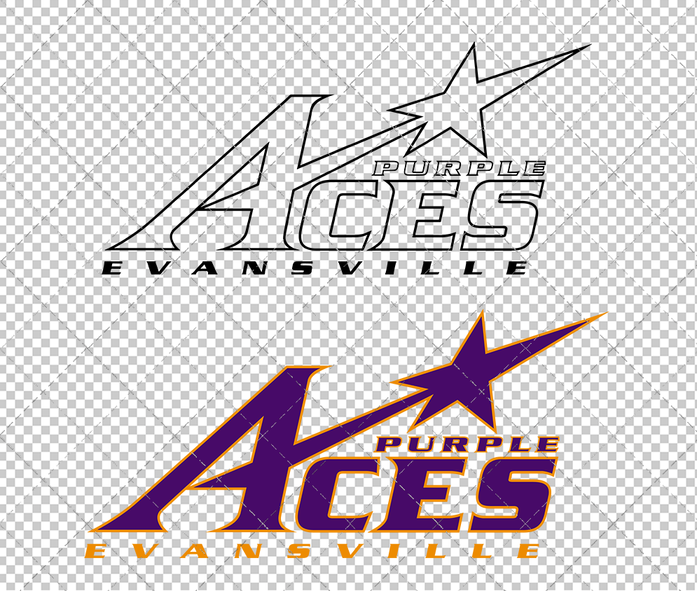 Evansville Purple Aces 2001, Svg, Dxf, Eps, Png - SvgShopArt