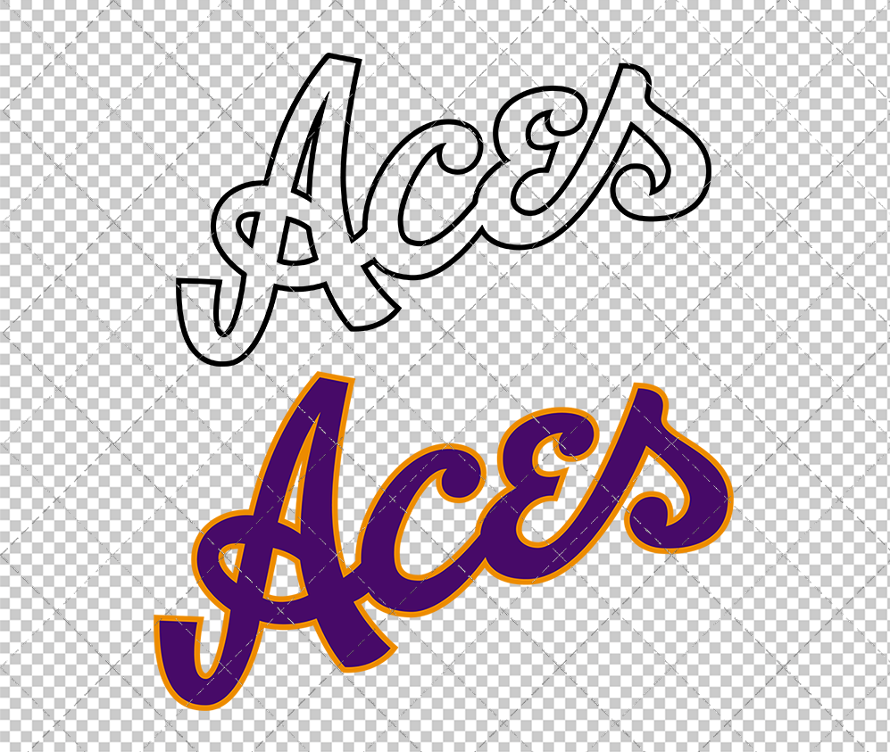 Evansville Purple Aces Alternate 2019, Svg, Dxf, Eps, Png - SvgShopArt