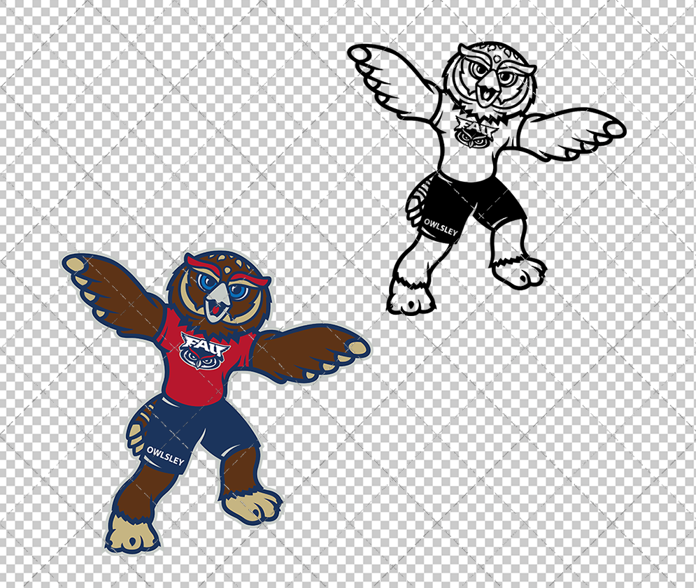 Florida Atlantic Owls Mascot 2015, Svg, Dxf, Eps, Png - SvgShopArt