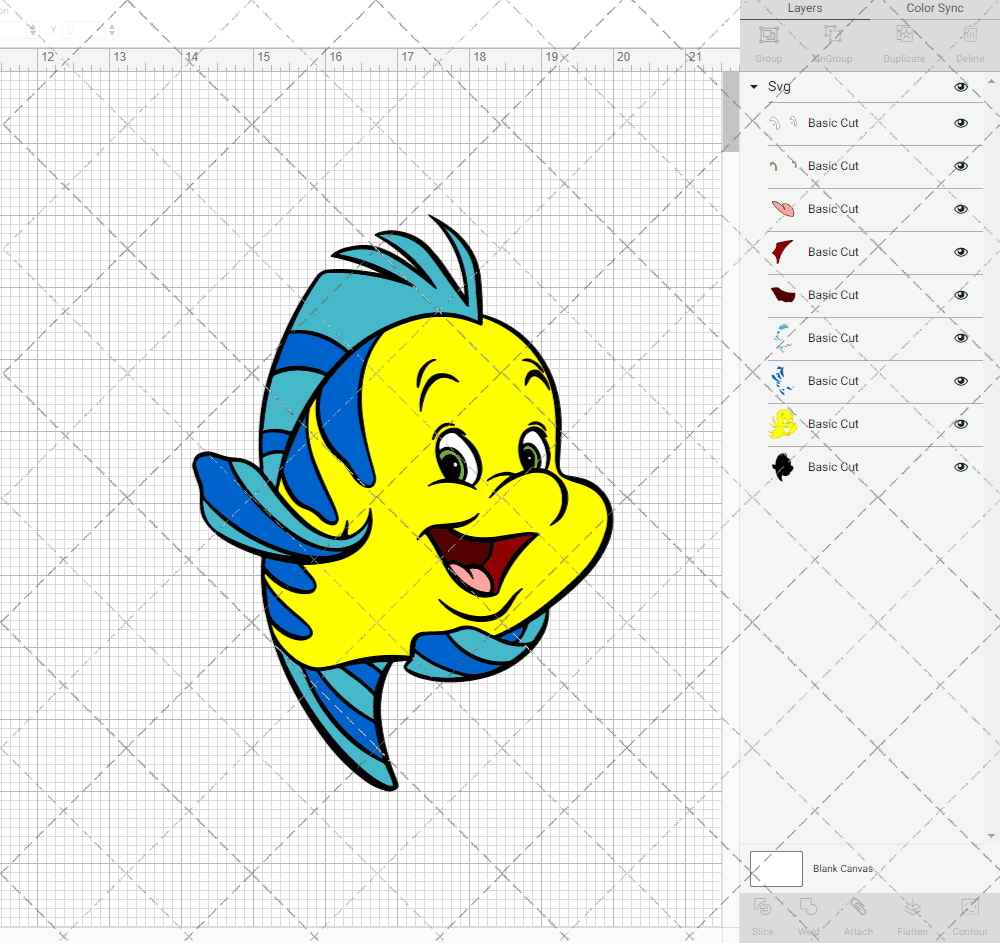 Flounder - The Little Mermaid, Svg, Dxf, Eps, Png SvgShopArt