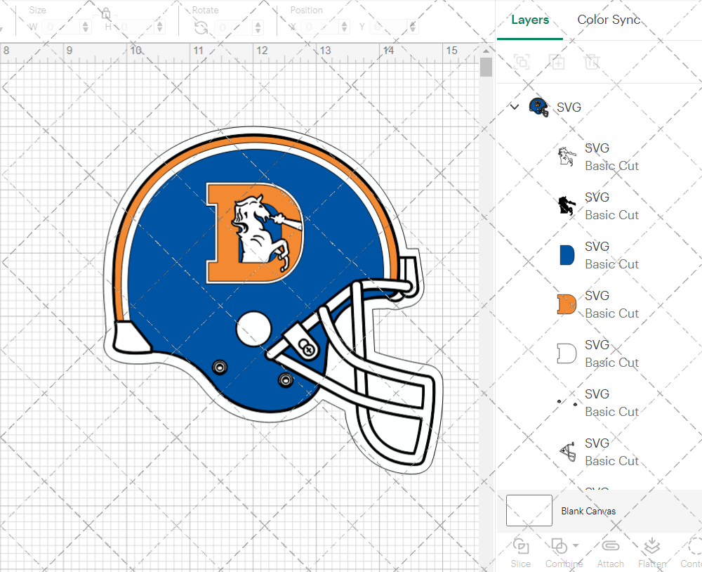 Denver Broncos Helmet 1970, Svg, Dxf, Eps, Png - SvgShopArt