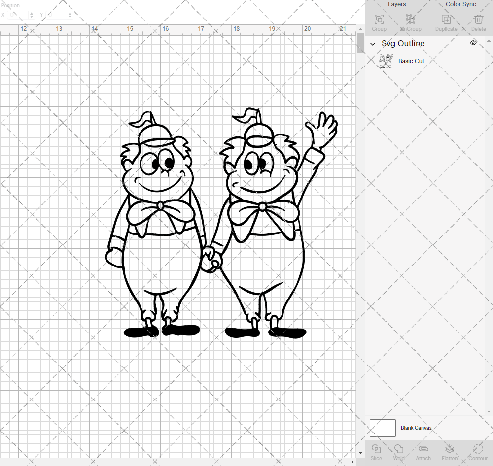 Tweedledee and Tweedledum - Alice in Wonderland, Svg, Dxf, Eps, Png - SvgShopArt