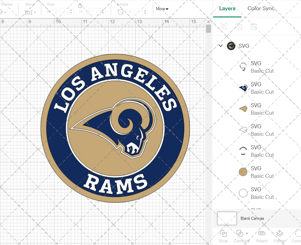 Los Angeles Rams Circle 2016, Svg, Dxf, Eps, Png - SvgShopArt