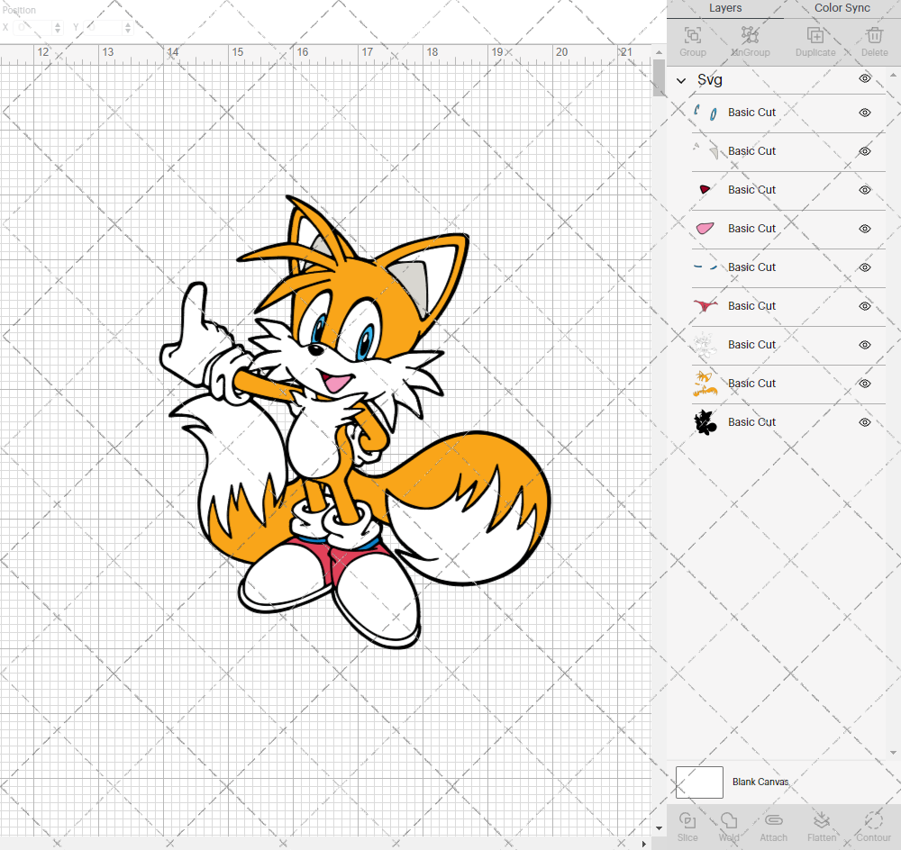Tails - Sonic the Hedgehog 003, Svg, Dxf, Eps, Png - SvgShopArt