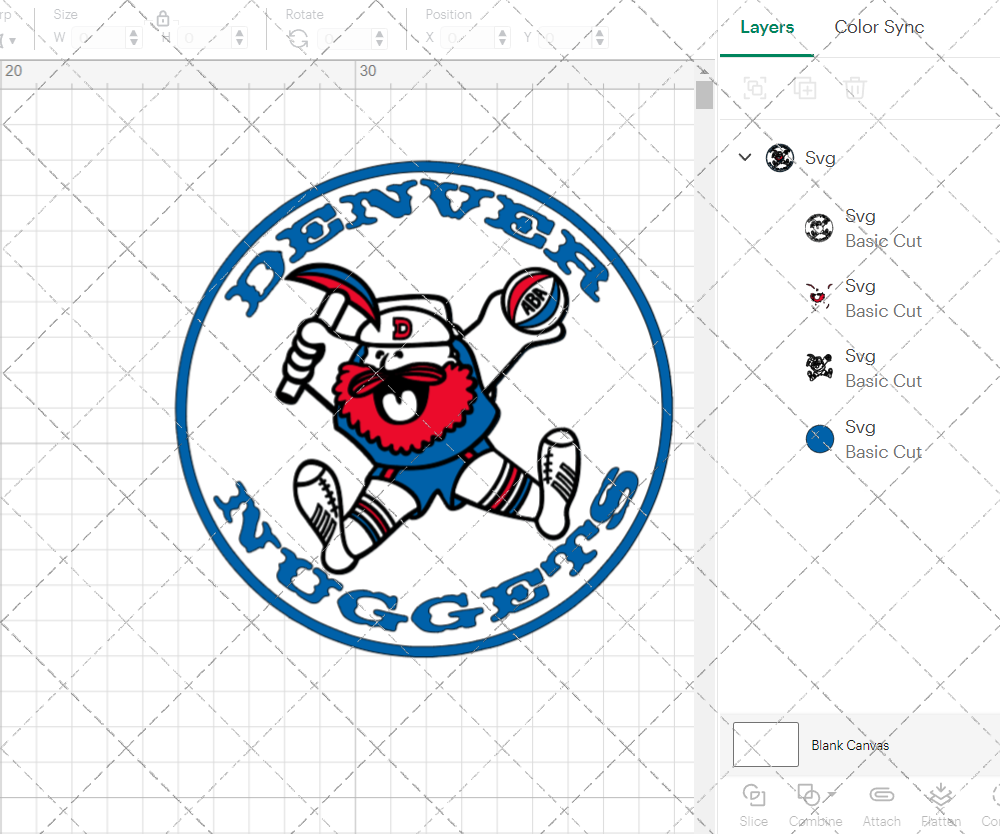 Denver Nuggets Circle 1974, Svg, Dxf, Eps, Png - SvgShopArt