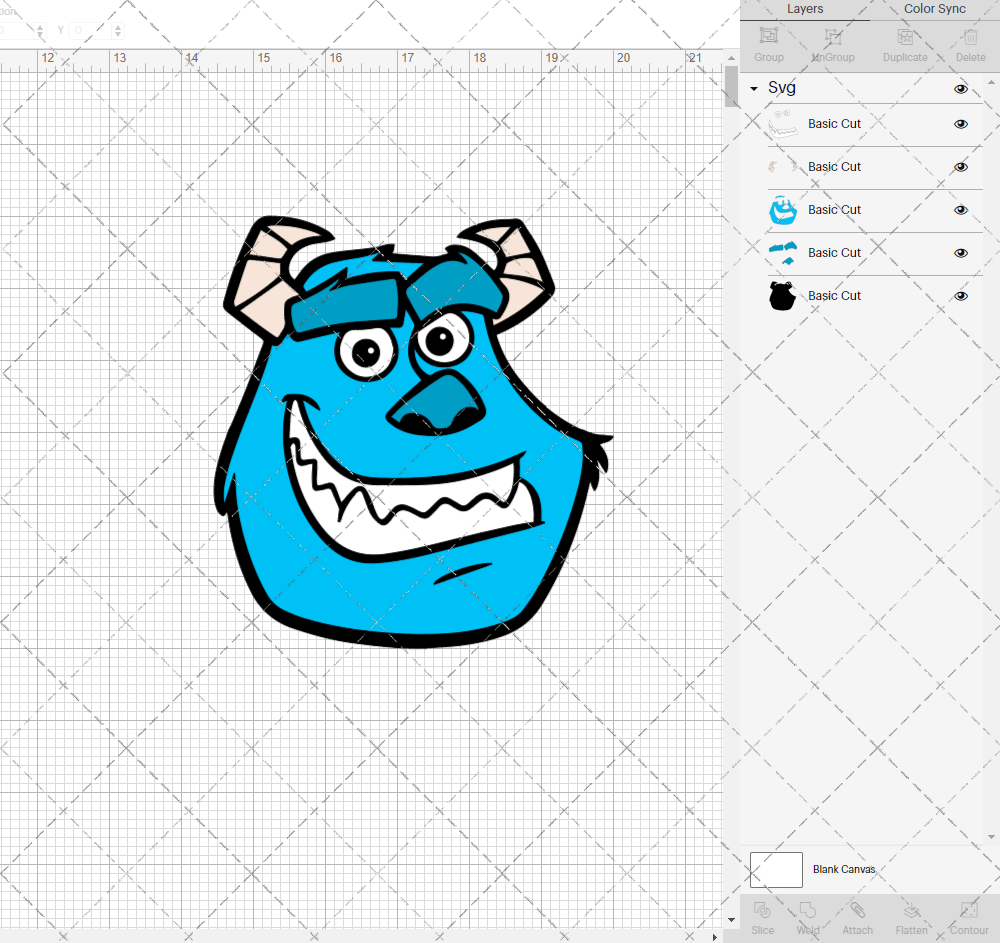 Sulley - Monsters, inc., Svg, Dxf, Eps, Png - SvgShopArt