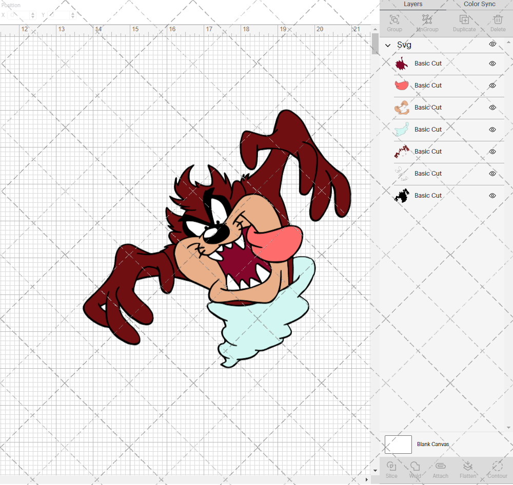 Tasmanian Devil - Looney Tunes 006, Svg, Dxf, Eps, Png - SvgShopArt