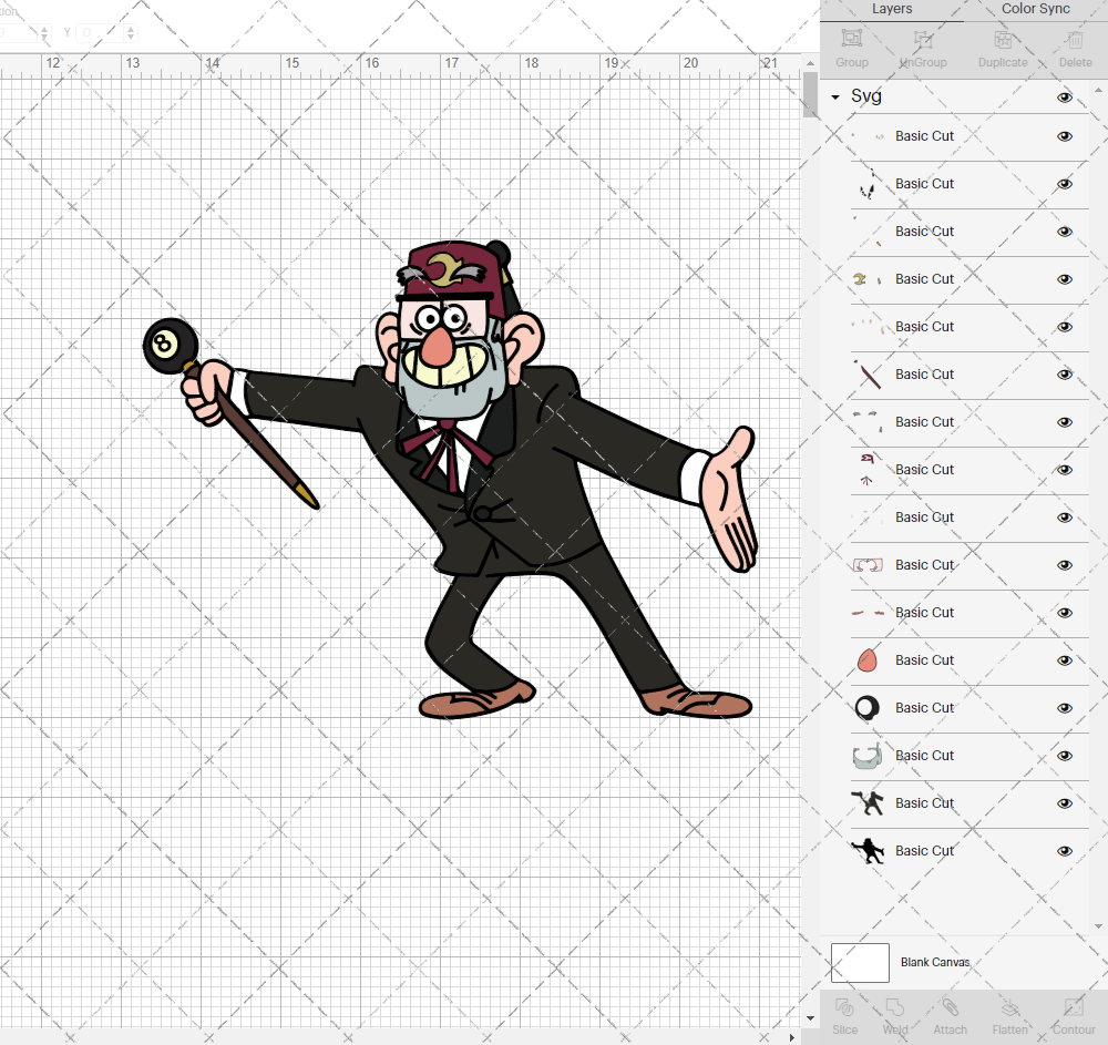 Stan Pines - Gravity Falls, Svg, Dxf, Eps, Png - SvgShopArt