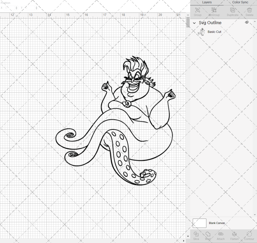Ursula - The Little Mermaid 002, Svg, Dxf, Eps, Png - SvgShopArt