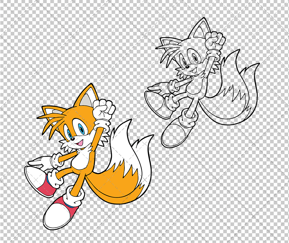 Tails - Sonic the Hedgehog 004, Svg, Dxf, Eps, Png - SvgShopArt