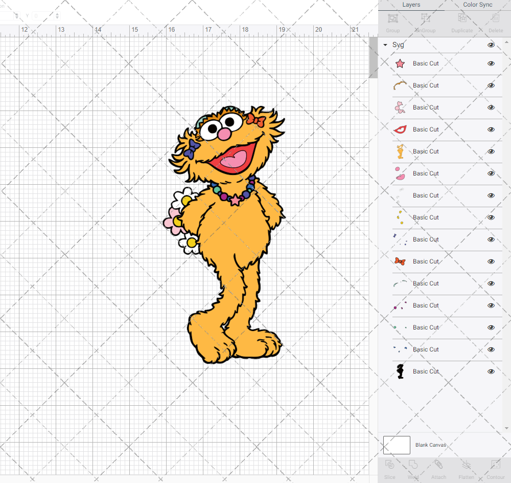 Zoe - Sesame Street 002, Svg, Dxf, Eps, Png - SvgShopArt