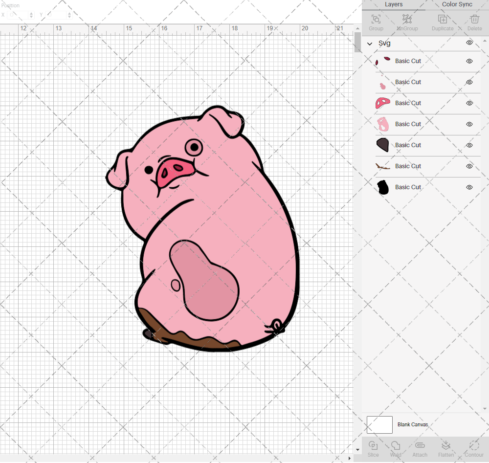 Waddles - Gravity Falls, Svg, Dxf, Eps, Png - SvgShopArt