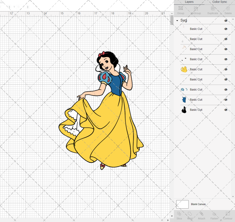 Snow White 002, Svg, Dxf, Eps, Png - SvgShopArt