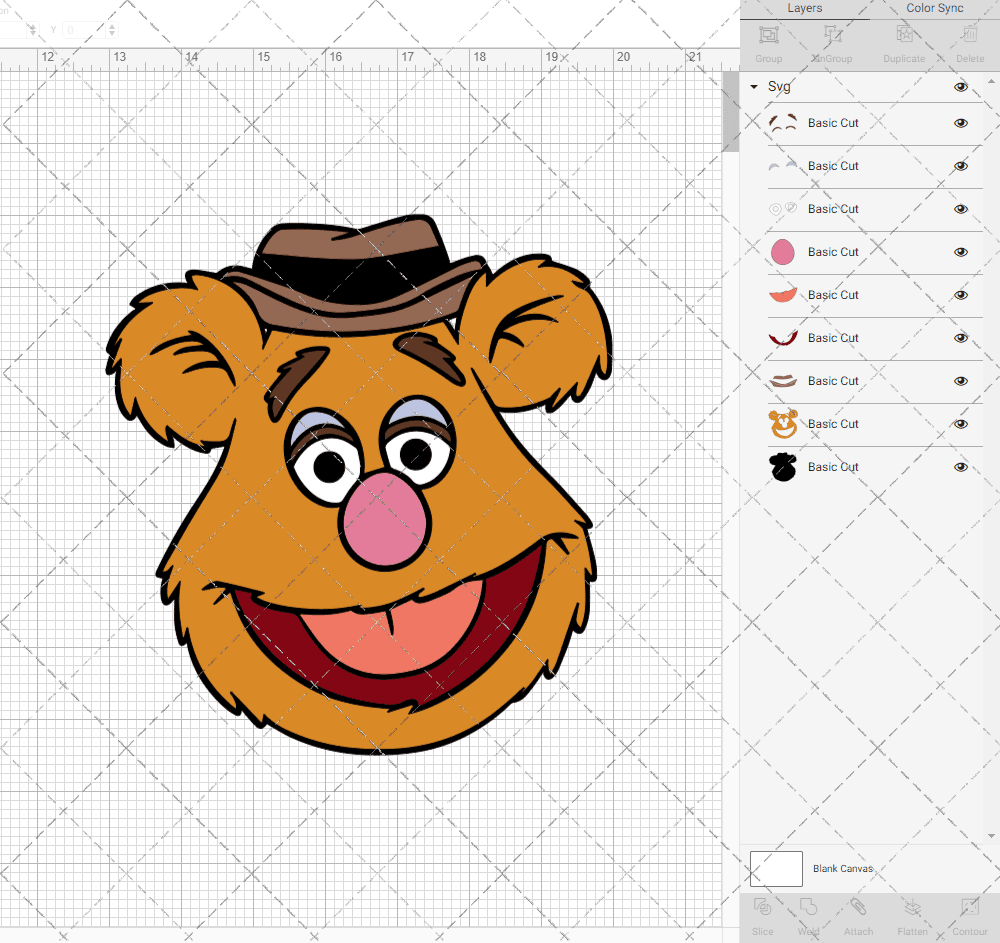 Fozzie - The Muppet 002, Svg, Dxf, Eps, Png SvgShopArt