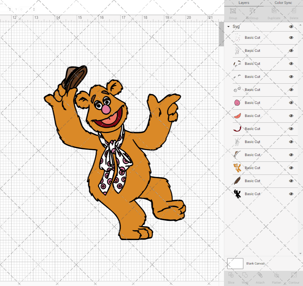 Fozzie - The Muppet 003, Svg, Dxf, Eps, Png SvgShopArt