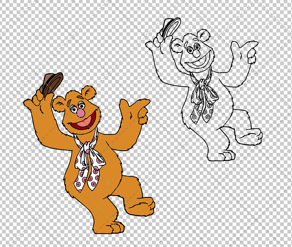 Fozzie - The Muppet 003, Svg, Dxf, Eps, Png SvgShopArt