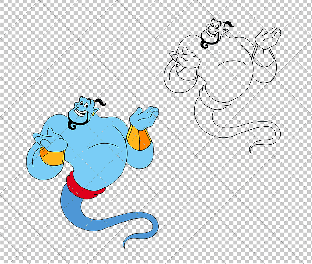 Genie - Aladin 002, Svg, Dxf, Eps, Png SvgShopArt