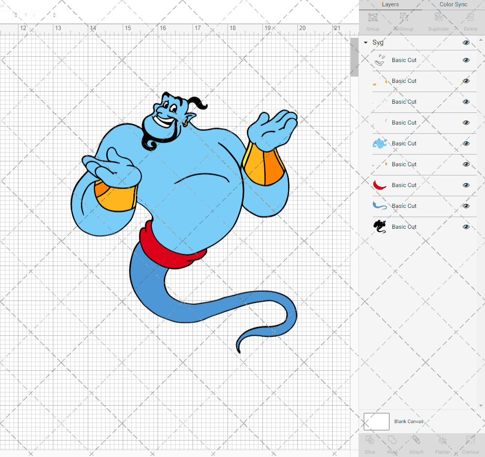 Genie - Aladin 002, Svg, Dxf, Eps, Png SvgShopArt