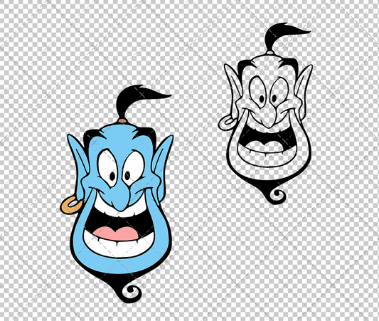 Genie - Aladin 003, Svg, Dxf, Eps, Png SvgShopArt