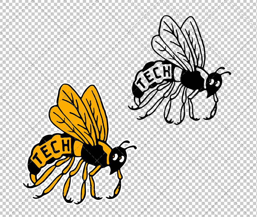 Georgia Tech Yellow Jackets Secondary 1938 002, Svg, Dxf, Eps, Png - SvgShopArt