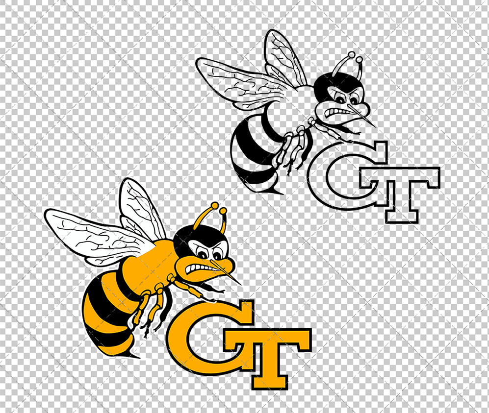 Georgia Tech Yellow Jackets Secondary 1975 002, Svg, Dxf, Eps, Png - SvgShopArt