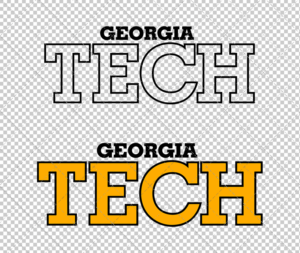 Georgia Tech Yellow Jackets Wordmark 1976 002, Svg, Dxf, Eps, Png - SvgShopArt