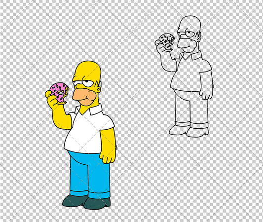 Gomer Simpson - The Simpsons 002, Svg, Dxf, Eps, Png SvgShopArt