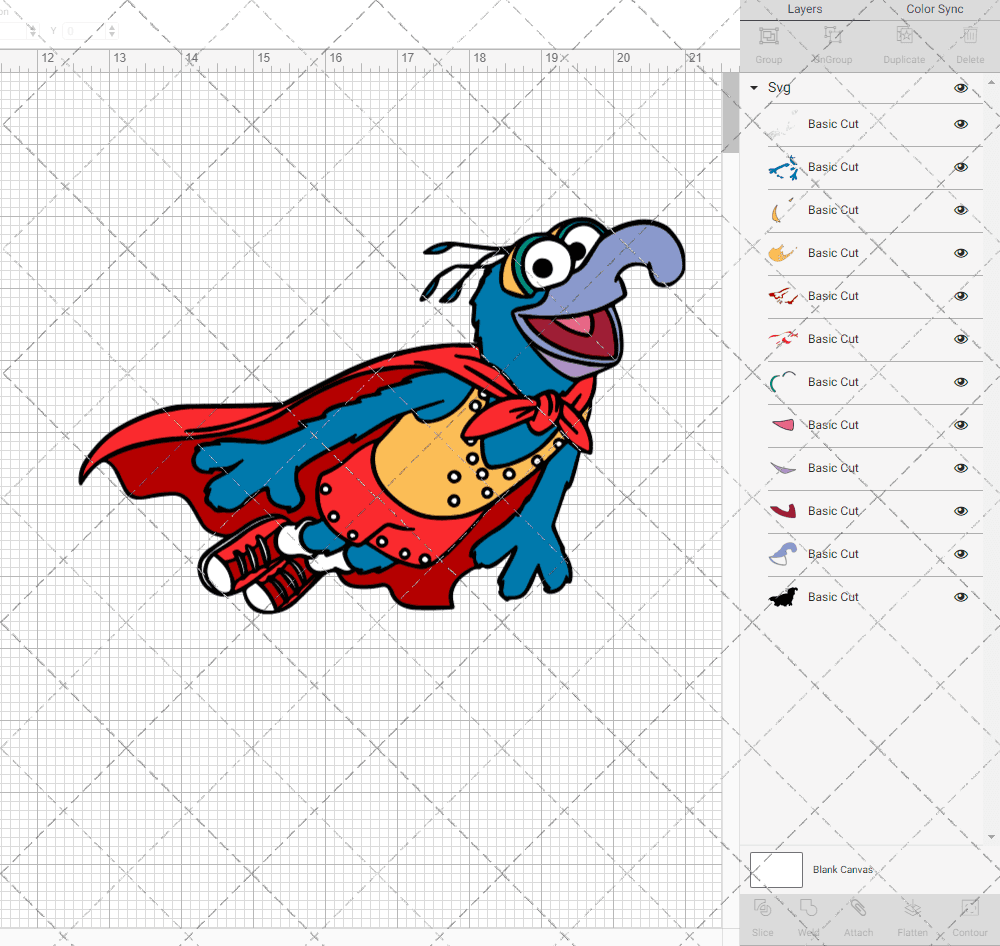 Gonzo - The Muppet 004, Svg, Dxf, Eps, Png SvgShopArt