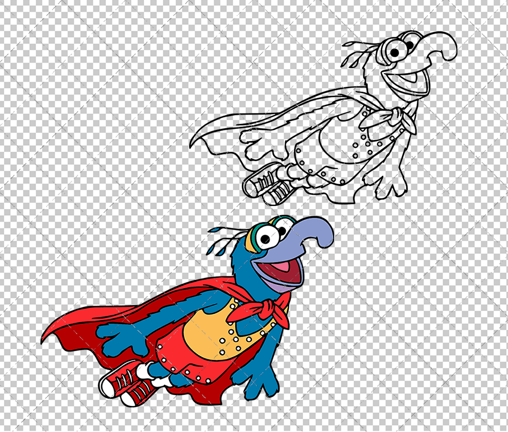 Gonzo - The Muppet 004, Svg, Dxf, Eps, Png SvgShopArt