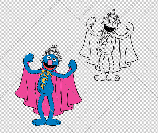 Grover - Sesame Street, Svg, Dxf, Eps, Png SvgShopArt