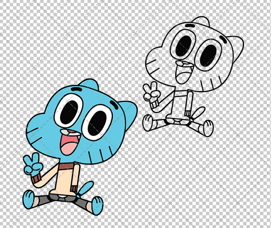 Gumball Watterson - The Amazing World of Gumball, Svg, Dxf, Eps, Png SvgShopArt
