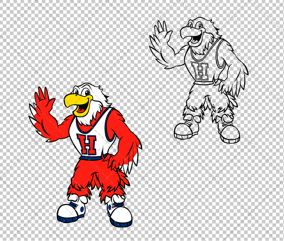 Hartford Hawks Mascot 1995 002, Svg, Dxf, Eps, Png - SvgShopArt