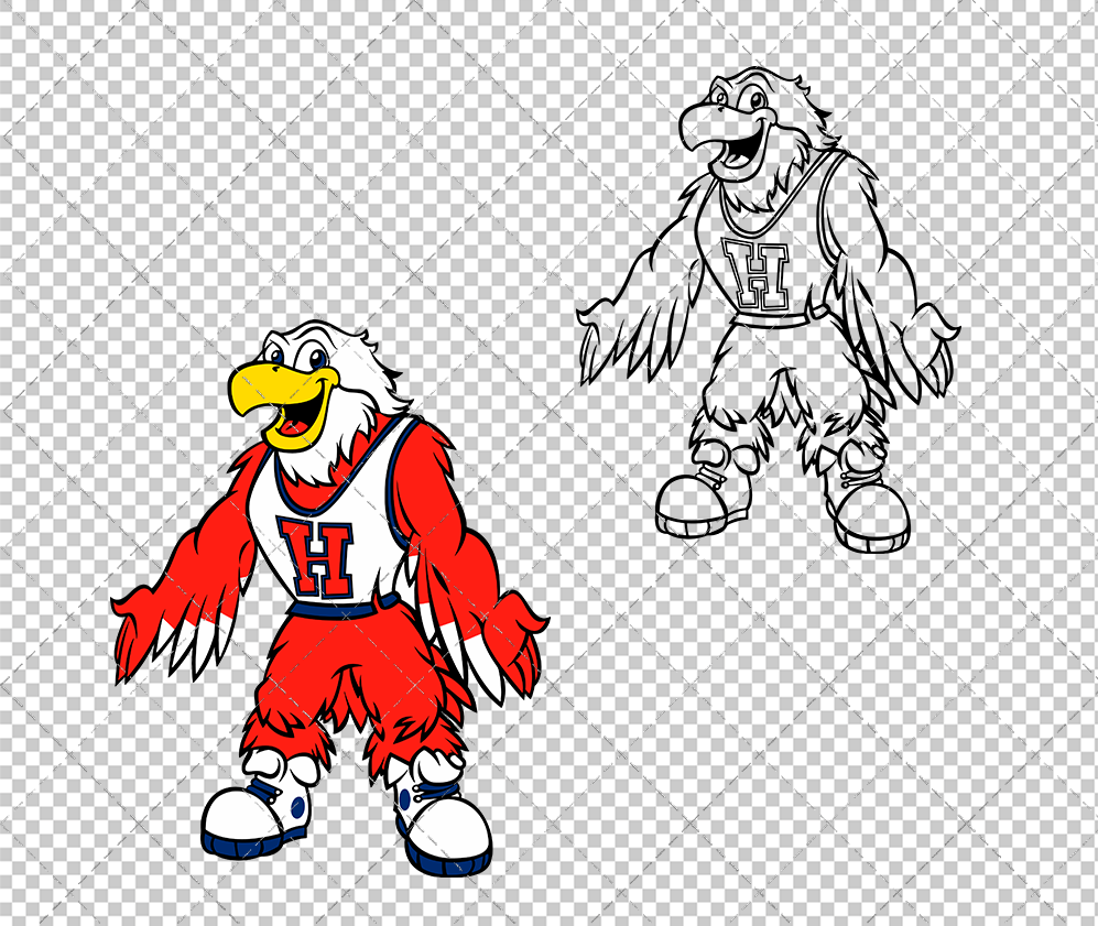 Hartford Hawks Mascot 1995 003, Svg, Dxf, Eps, Png - SvgShopArt