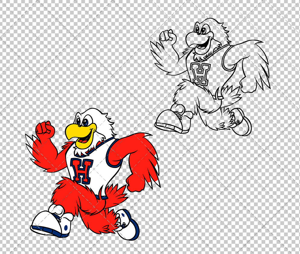 Hartford Hawks Mascot 1995, Svg, Dxf, Eps, Png - SvgShopArt