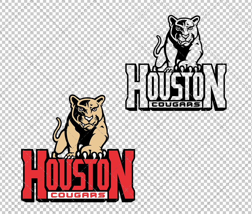 Houston Cougars 1996, Svg, Dxf, Eps, Png - SvgShopArt