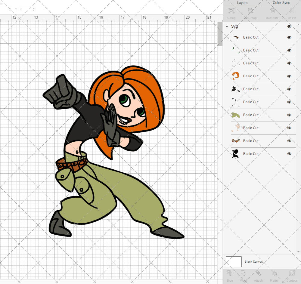 Kim Possible 002, Svg, Dxf, Eps, Png SvgShopArt