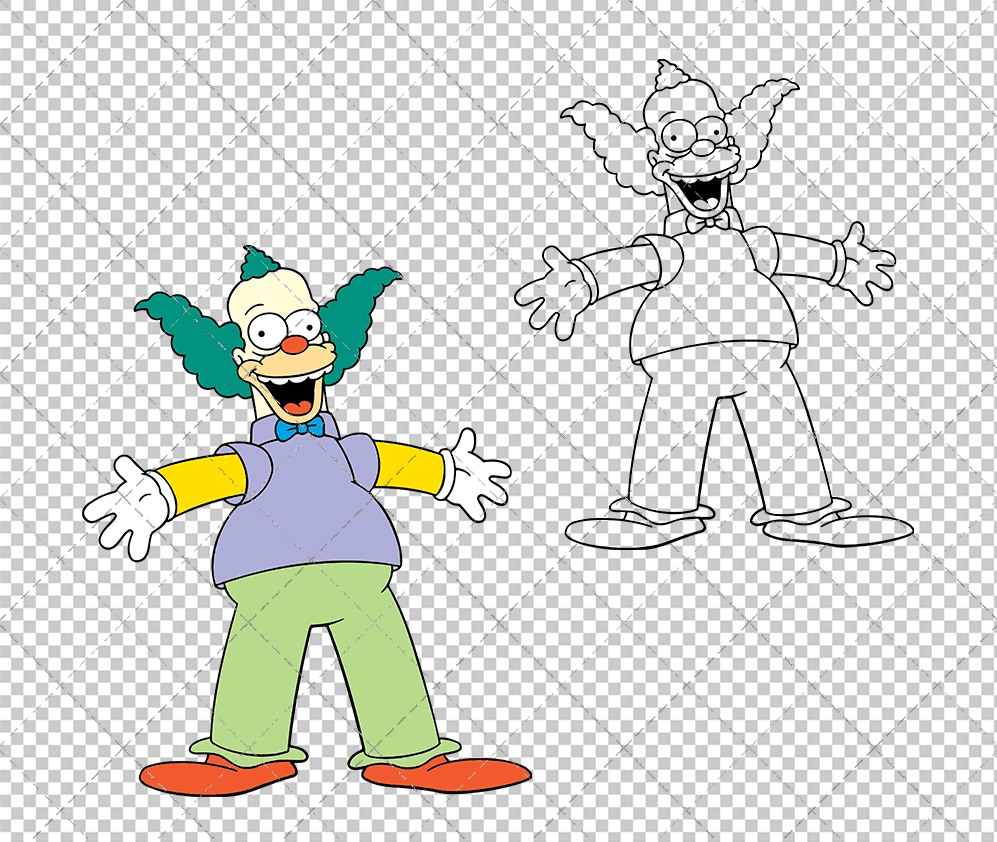 Krusty the Clown - The Simpsons, Svg, Dxf, Eps, Png SvgShopArt