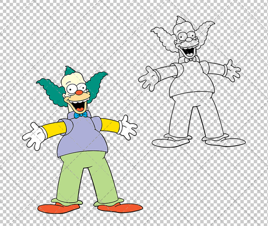 Krusty the Clown - The Simpsons, Svg, Dxf, Eps, Png SvgShopArt