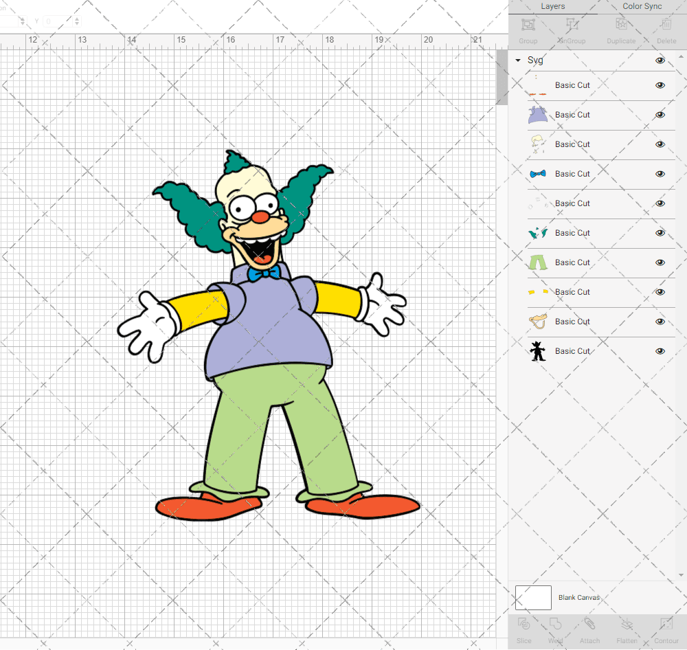 Krusty the Clown - The Simpsons, Svg, Dxf, Eps, Png SvgShopArt