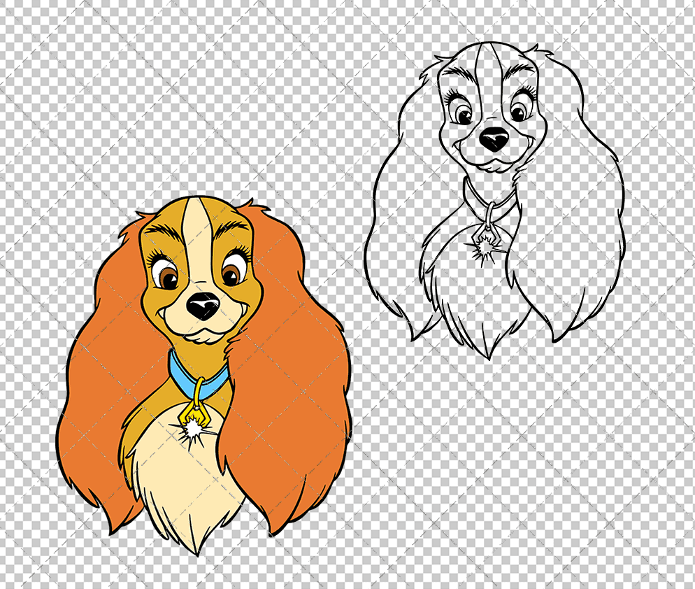 Lady - Lady and the Tramp, Svg, Dxf, Eps, Png SvgShopArt