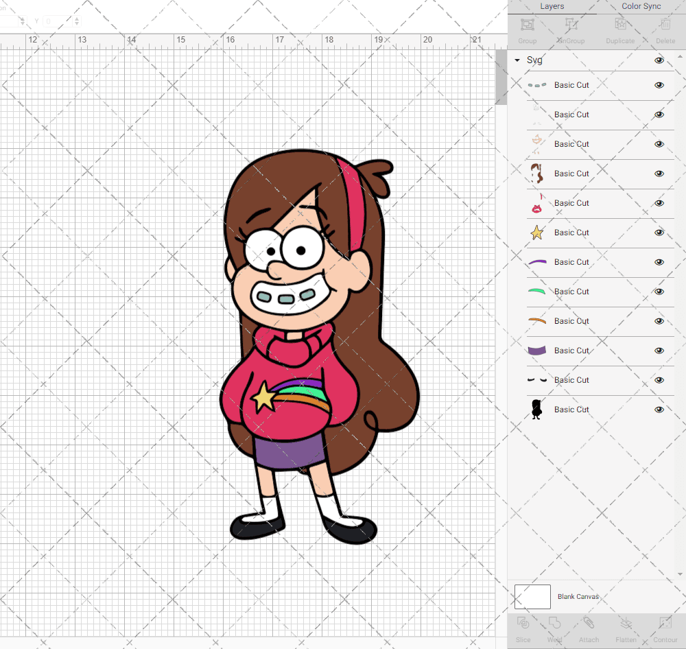 Mabel Pines - Gravity Falls, Svg, Dxf, Eps, Png SvgShopArt