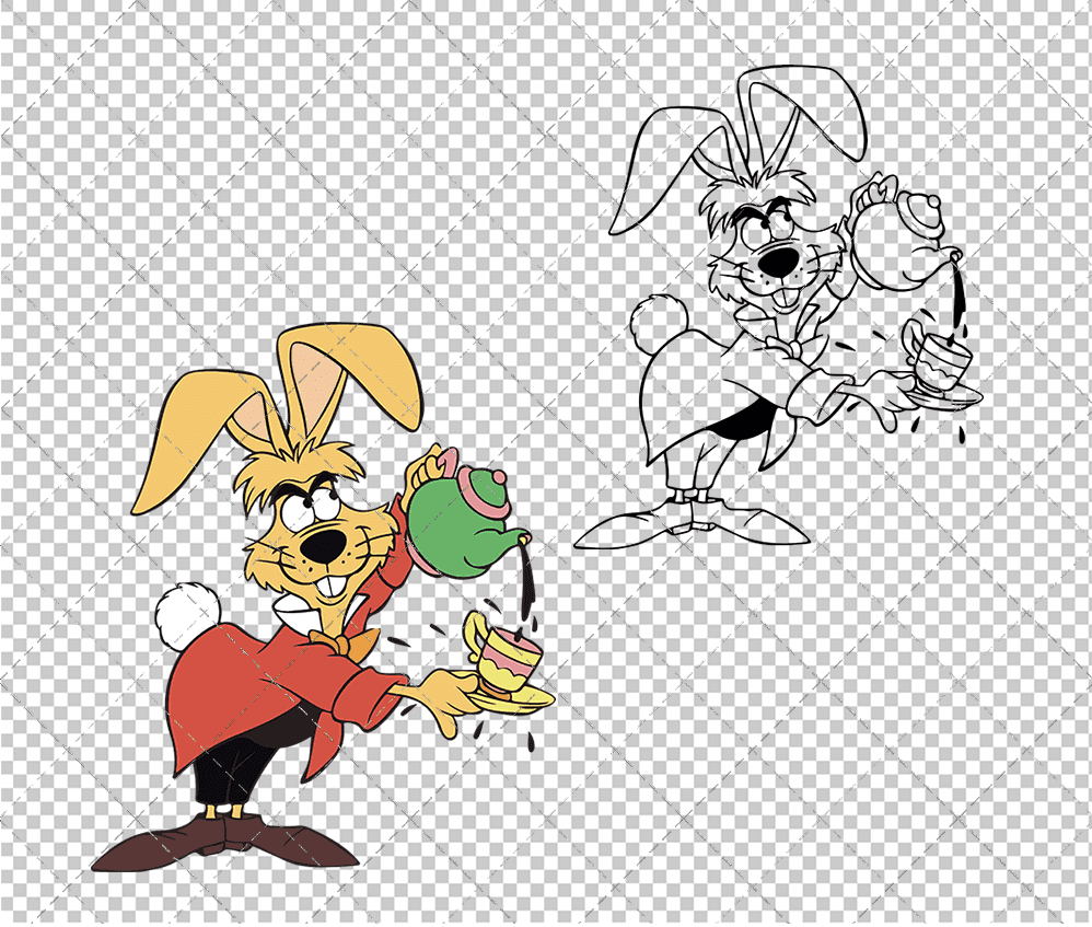March Hare - Alice in Wonderland, Svg, Dxf, Eps, Png SvgShopArt